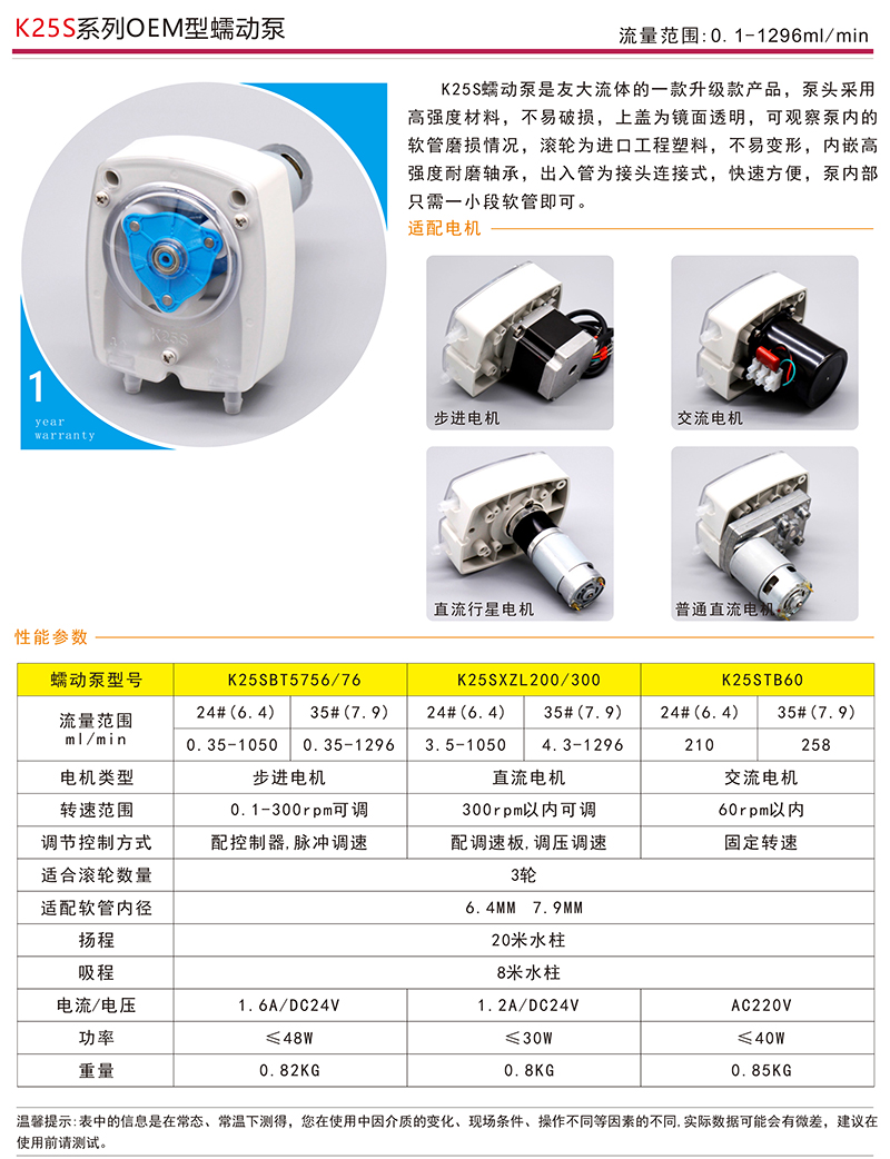 K25S系列OEM型蠕动泵